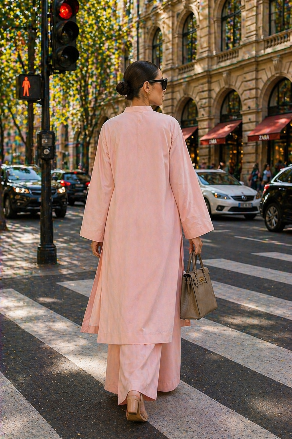 Elegant Women – Soft Power Peach Nectar Pink 2PC Premium Cotton Set (RTW | Summer Drop 05)