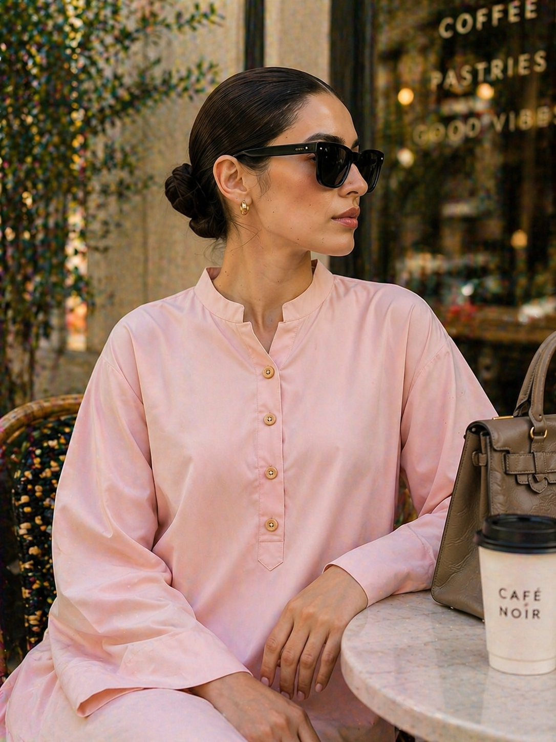 Elegant Women – Soft Power Peach Nectar Pink 2PC Premium Cotton Set (RTW | Summer Drop 05)