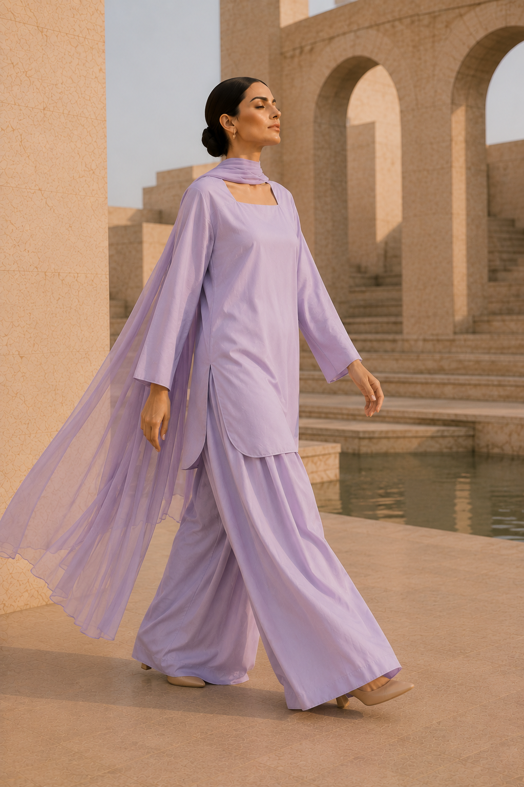 Elegant Women –Lavender Mist 2PC Premium Cotton Set (RTW | Summer Drop 06)