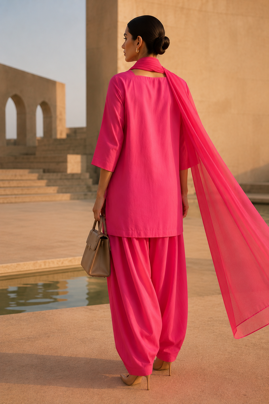 Elegant Women – Soft Bubblegum Pink 2PC Premium Cotton Set (RTW | Summer Drop 06)
