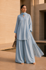 Elegant Women –Cloud Blue Mist 2PC Premium Cotton Set (RTW | Summer Drop 06)