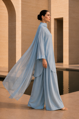 Elegant Women –Cloud Blue Mist 2PC Premium Cotton Set (RTW | Summer Drop 06)