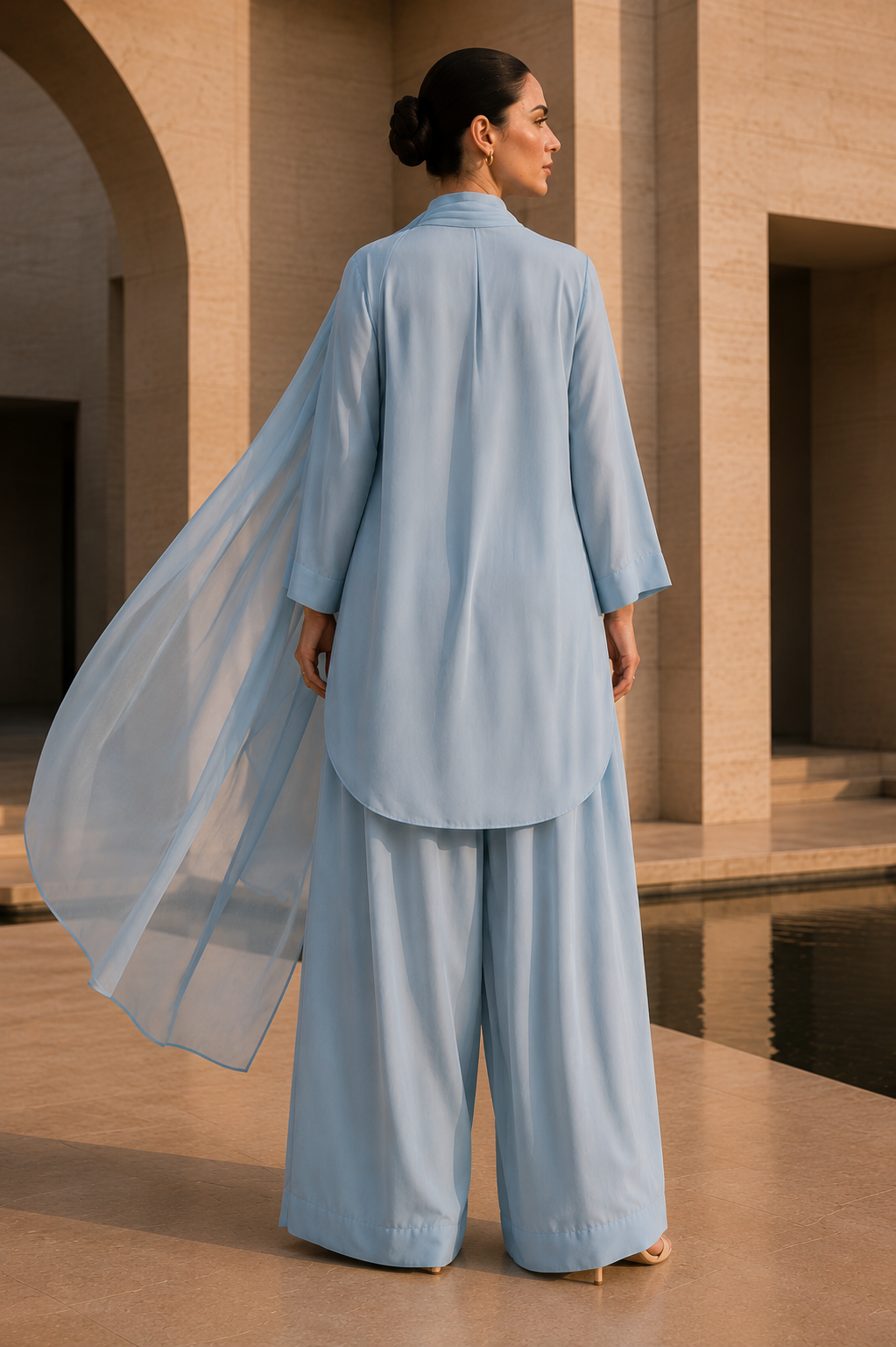 Elegant Women –Cloud Blue Mist 2PC Premium Cotton Set (RTW | Summer Drop 06)