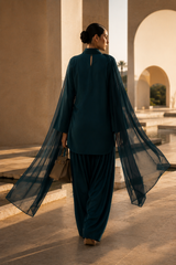 Elegant Women-Teal Blue 2PC Premium Cotton Set (RTW | Summer Drop 06)