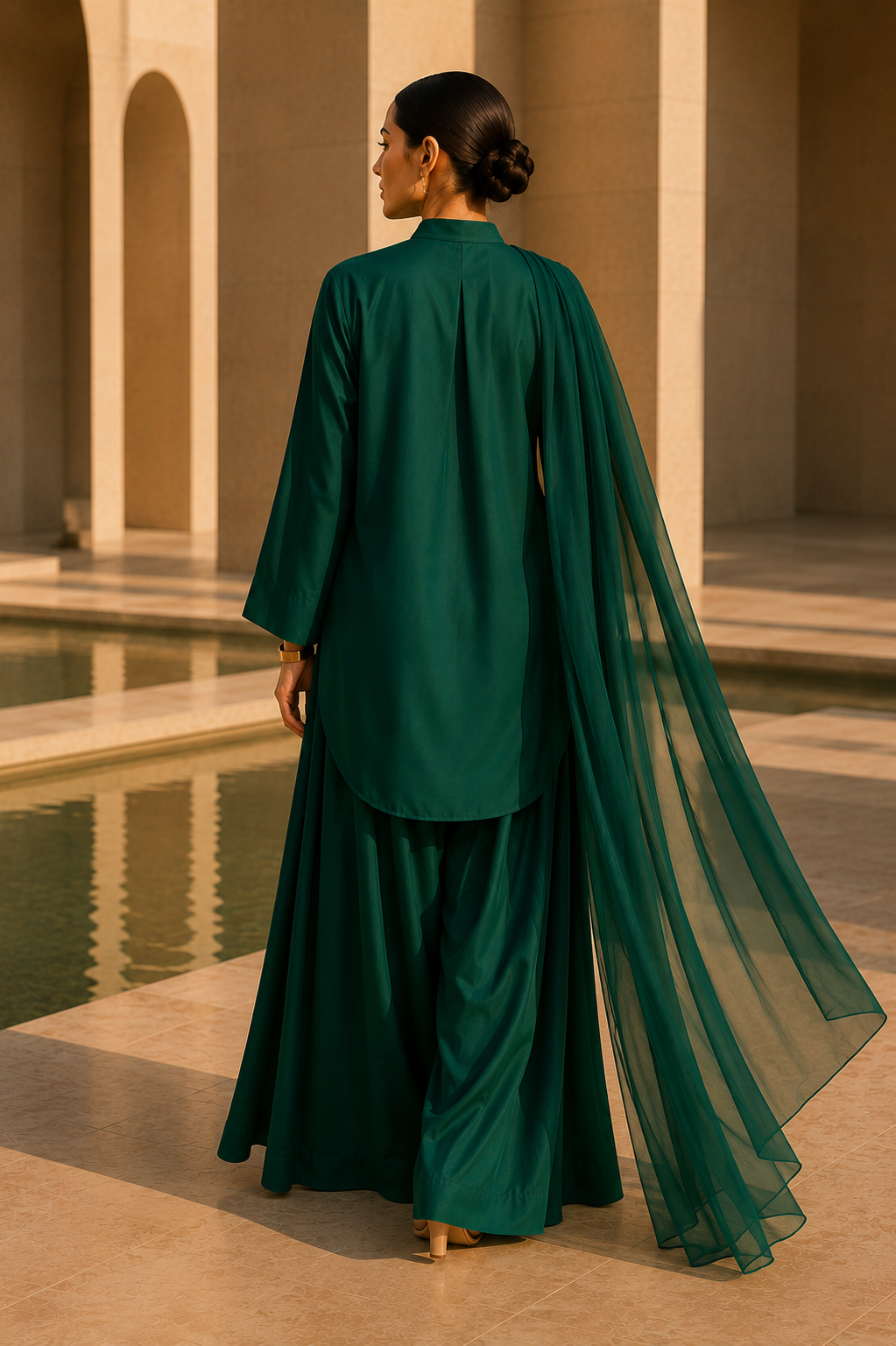 Elegant Women –Emerald Green 2PC Premium Cotton Set (RTW | Summer Drop 06)