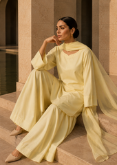 Elegant Women –Frosted Lemon Mist 2PC Premium Cotton Set (RTW | Summer Drop 06)