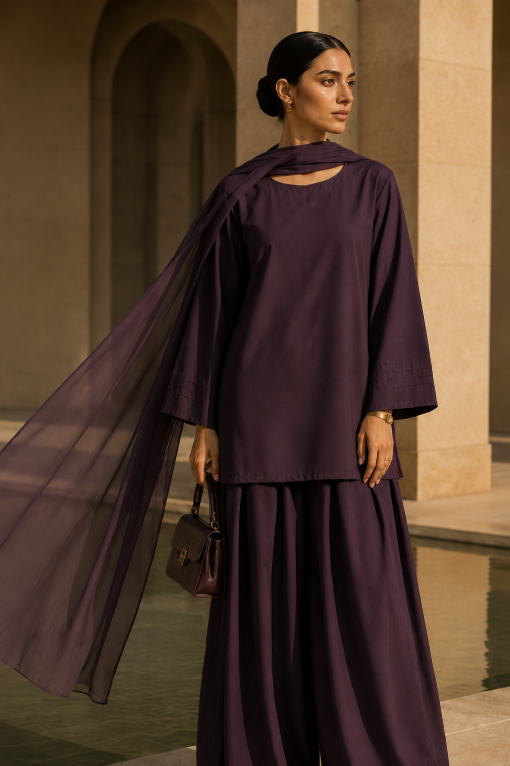 Elegant Women –Midnight Plum 2PC Premium Cotton Set (RTW | Summer Drop 06)