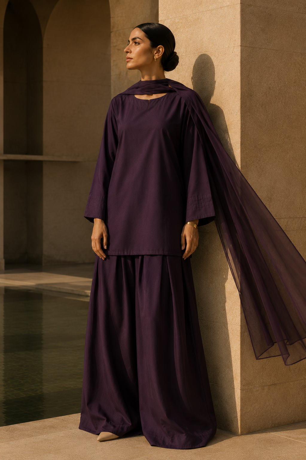 Elegant Women –Midnight Plum 2PC Premium Cotton Set (RTW | Summer Drop 06)