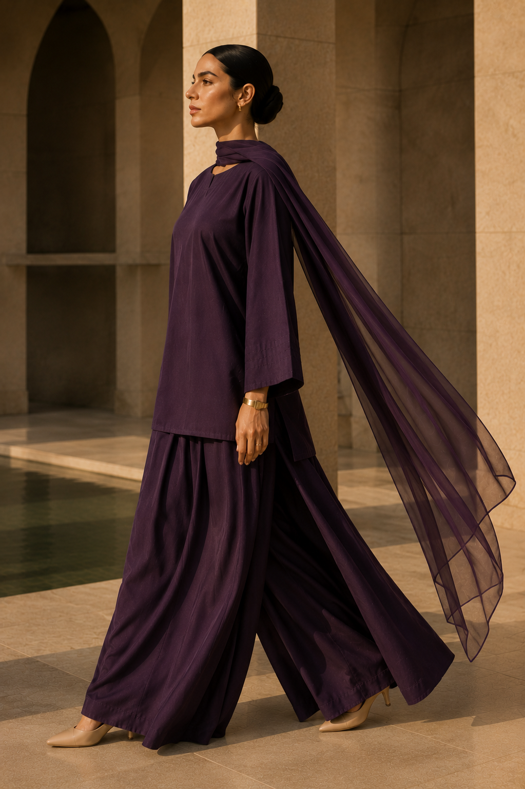 Elegant Women –Midnight Plum 2PC Premium Cotton Set (RTW | Summer Drop 06)
