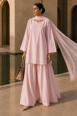 Elegant Women – Tea Rose Pink 2PC Premium Cotton Set (RTW | Summer Drop 06)
