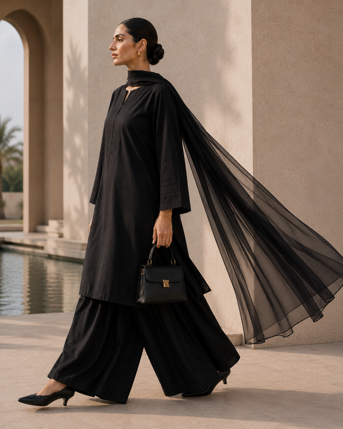 Elegant Women –Midnight Black 2PC Premium Cotton Set (RTW | Summer Drop 06)