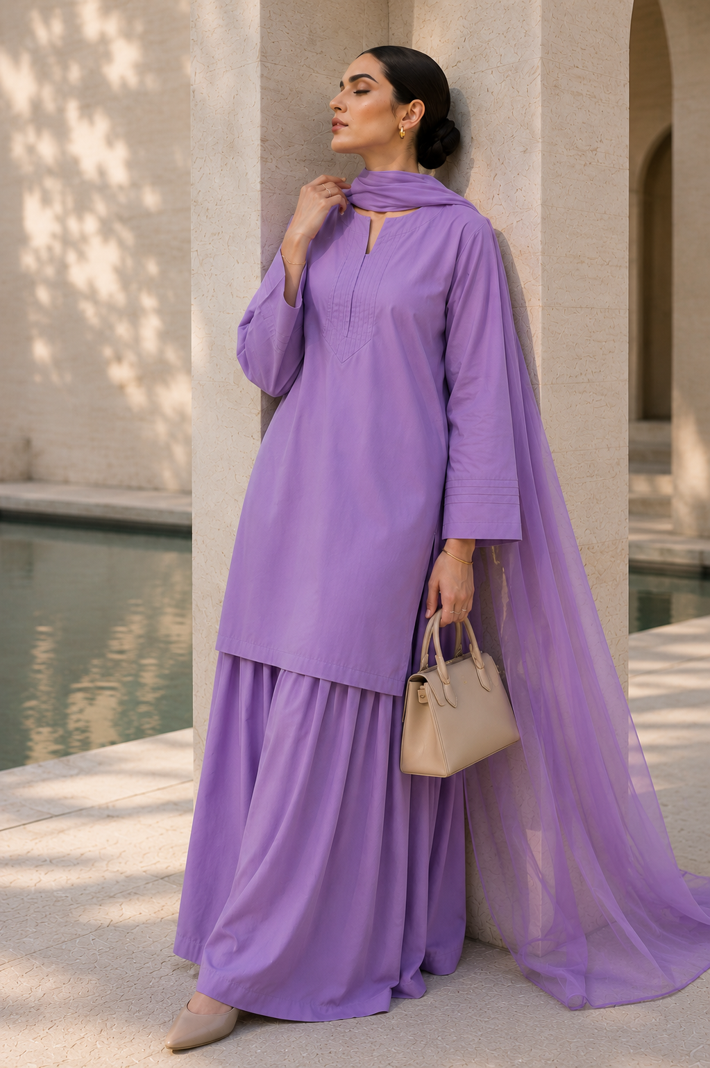 Elegant Women –Deep Mauve Mist 2PC Premium Cotton Set (RTW | Summer Drop 06)