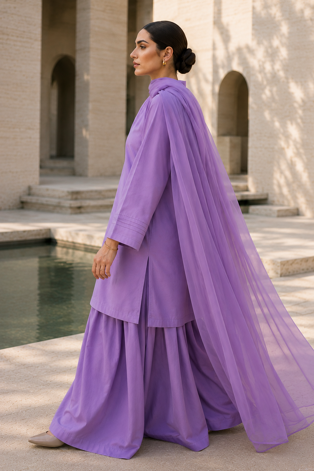 Elegant Women –Deep Mauve Mist 2PC Premium Cotton Set (RTW | Summer Drop 06)