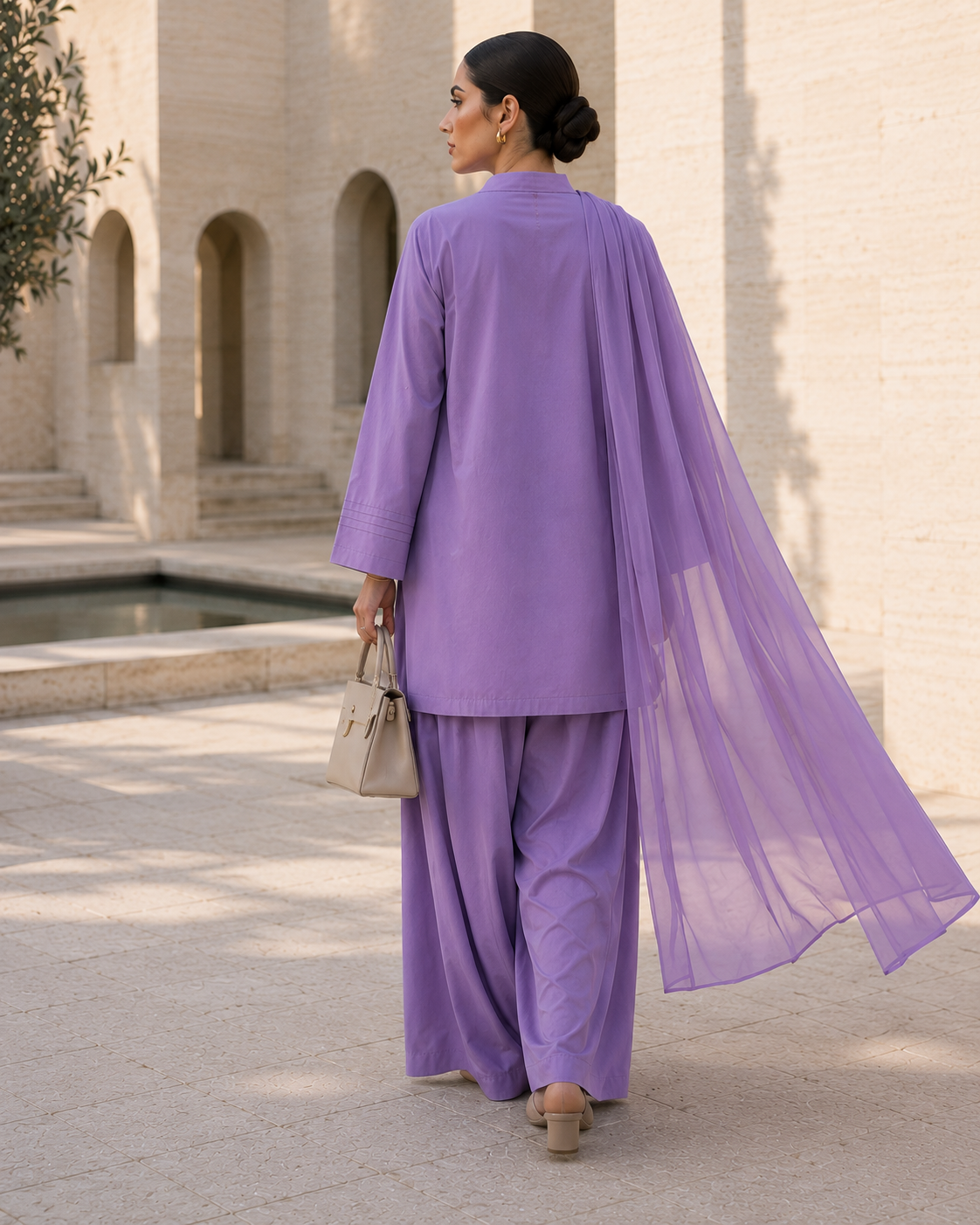 Elegant Women –Deep Mauve Mist 2PC Premium Cotton Set (RTW | Summer Drop 06)