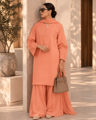 Elegant Women – Sunset Apricot 2PC Premium Cotton Set (RTW | Summer Drop 06)