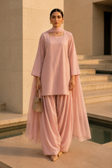 Elegant Women –Powdered Rose 2PC Premium Cotton Set (RTW | Summer Drop 06)