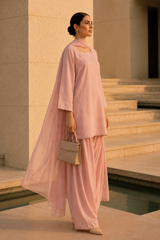 Elegant Women –Powdered Rose 2PC Premium Cotton Set (RTW | Summer Drop 06)
