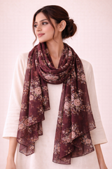 Cherry Wood Floral Scarf