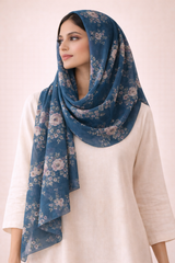 Obsidian Teal Floral Scarf