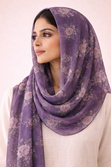 Midnight Plum Floral Scarf
