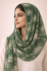 Emerald Noir Floral Scarf