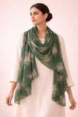Emerald Noir Floral Scarf