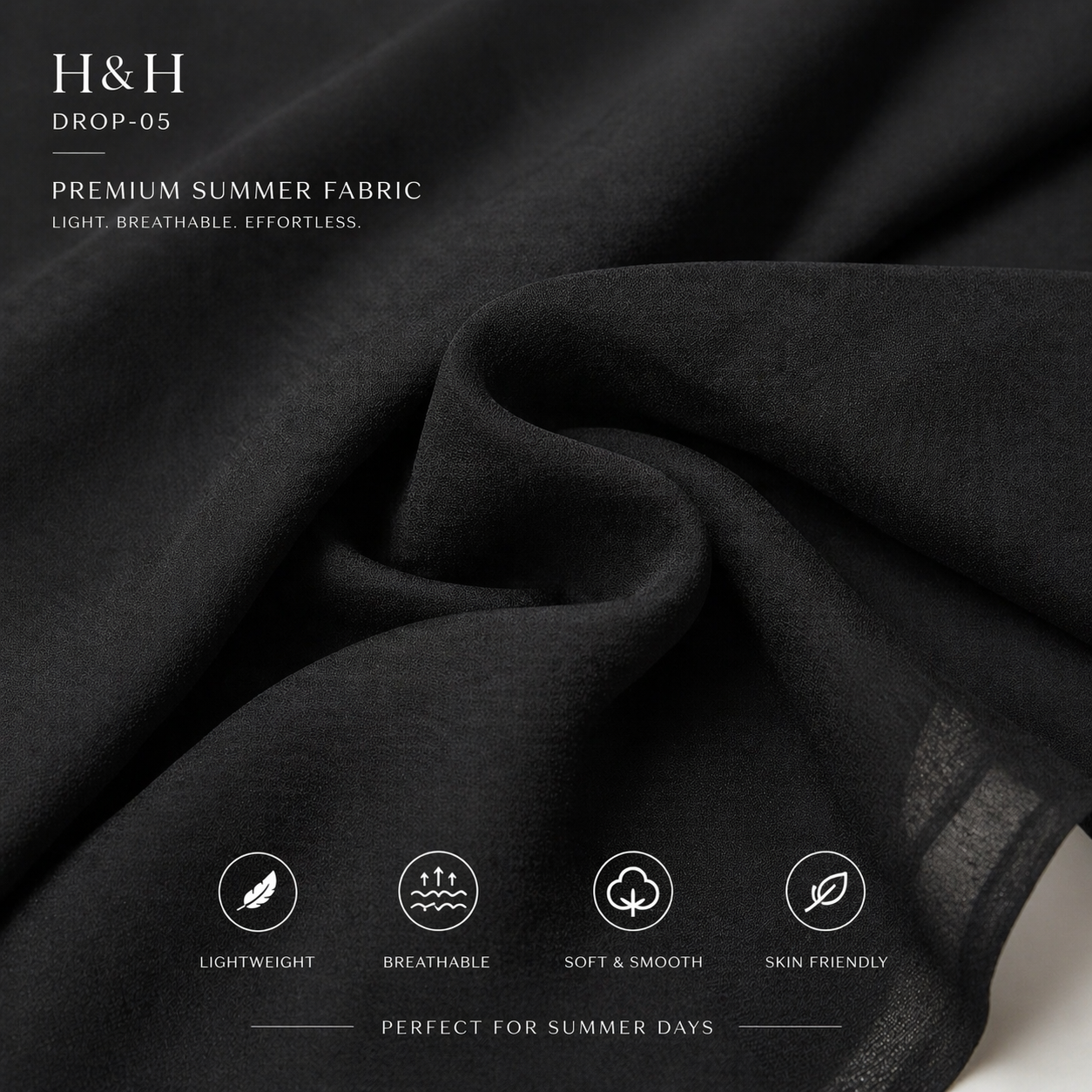 Elegant Women – Soft Power Midnight Ash Black 2PC Premium Cotton Set (RTW | Summer Drop 05)