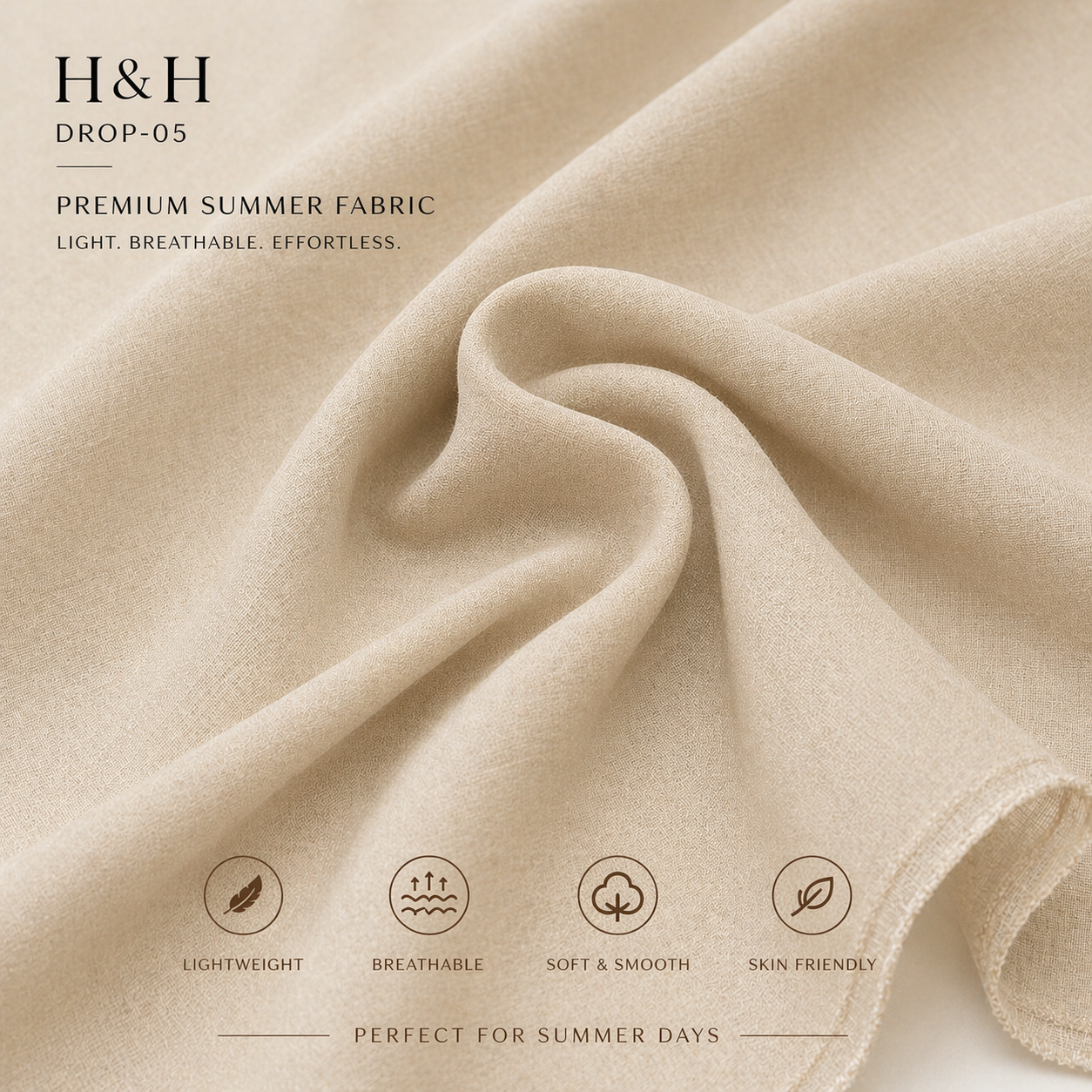 Elegant Women – Soft Power Sand Beige 2PC Premium Cotton Set (RTW | Summer Drop 05)