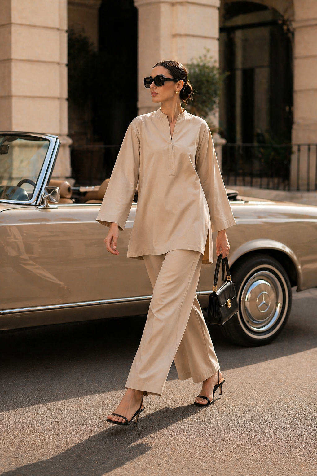 Atelier Ease – Relaxed Premium Cotton Co-Ord Set (RTW | Summer Drop 06)–Chantilly Cream