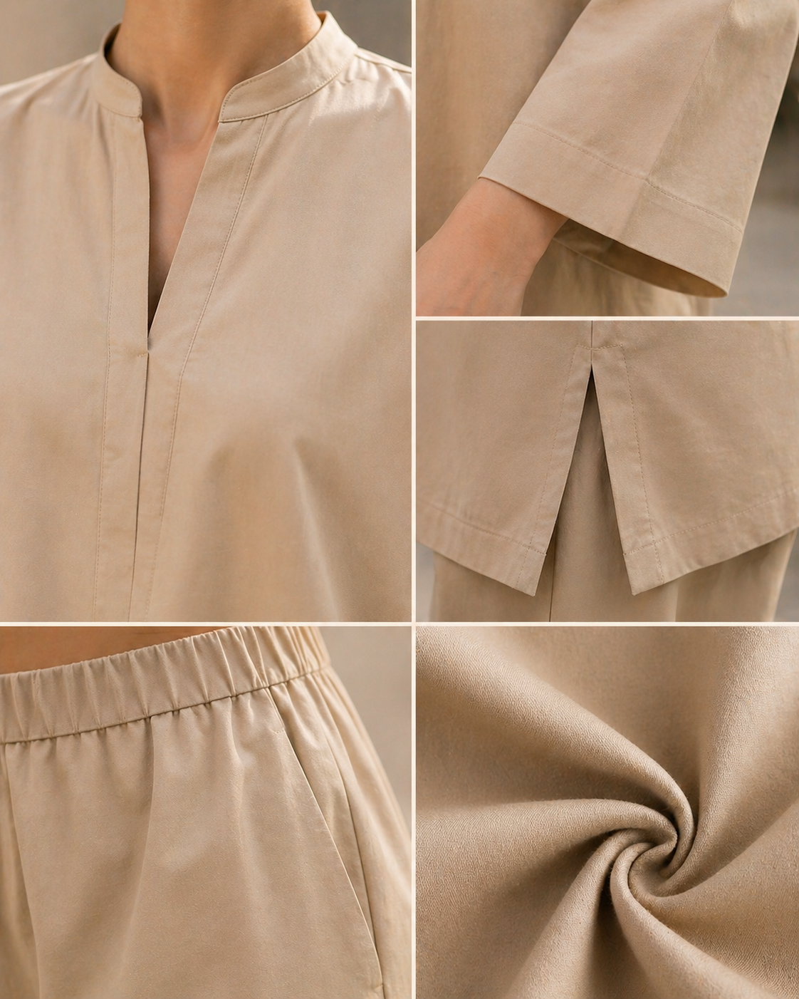 Atelier Ease – Relaxed Premium Cotton Co-Ord Set (RTW | Summer Drop 06)–Chantilly Cream