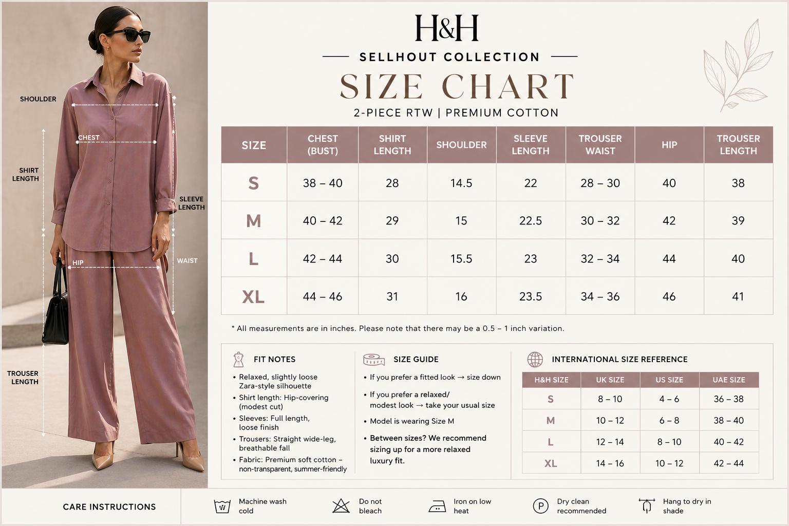 Atelier Ease – Relaxed Premium Cotton Co-Ord Set (RTW | Summer Drop 06)–Powdered Rose