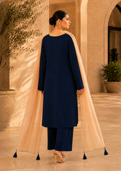 Nayab – Midnight Blue l RTW I 3PC-Embroided I Drop07)