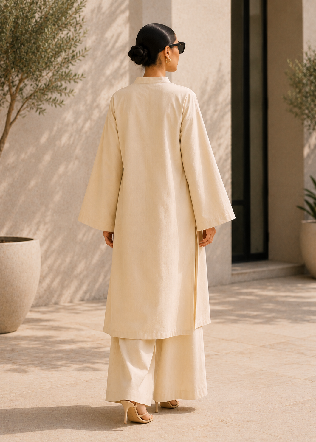 Elegant Women – Soft Power Sand Beige 2PC Premium Cotton Set (RTW | Summer Drop 05)