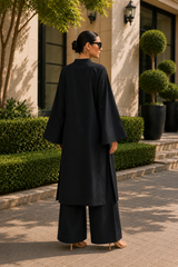 Elegant Women – Soft Power Midnight Ash Black 2PC Premium Cotton Set (RTW | Summer Drop 05)
