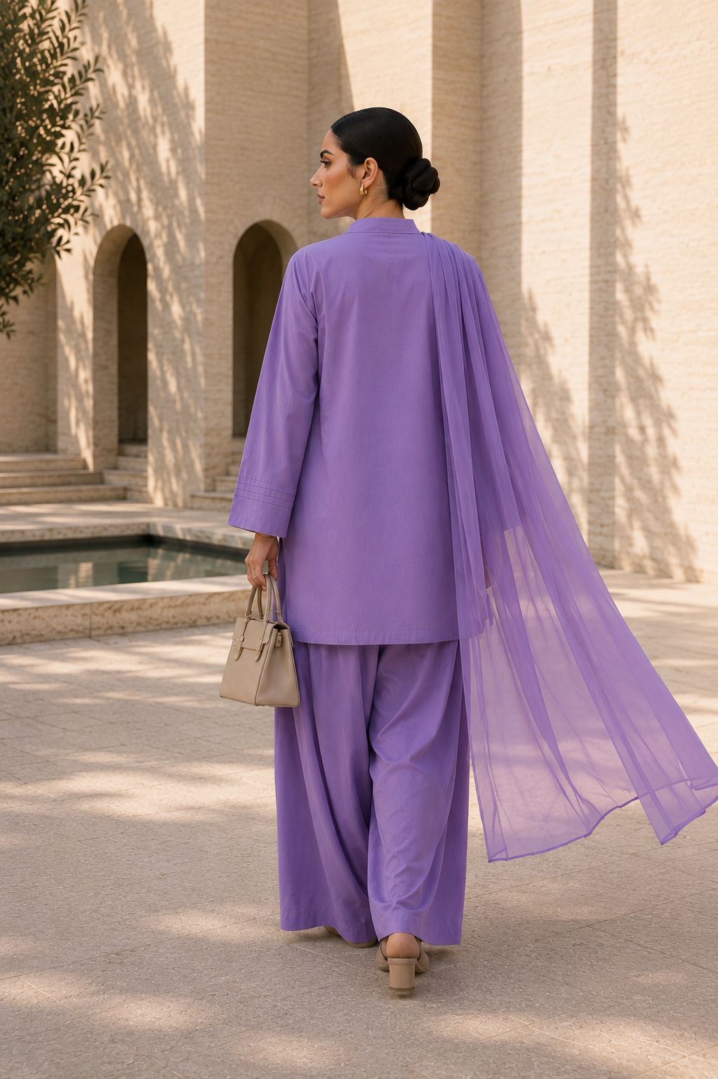 Elegant Women –Deep Mauve Mist 2PC Premium Cotton Set (RTW | Summer Drop 06)