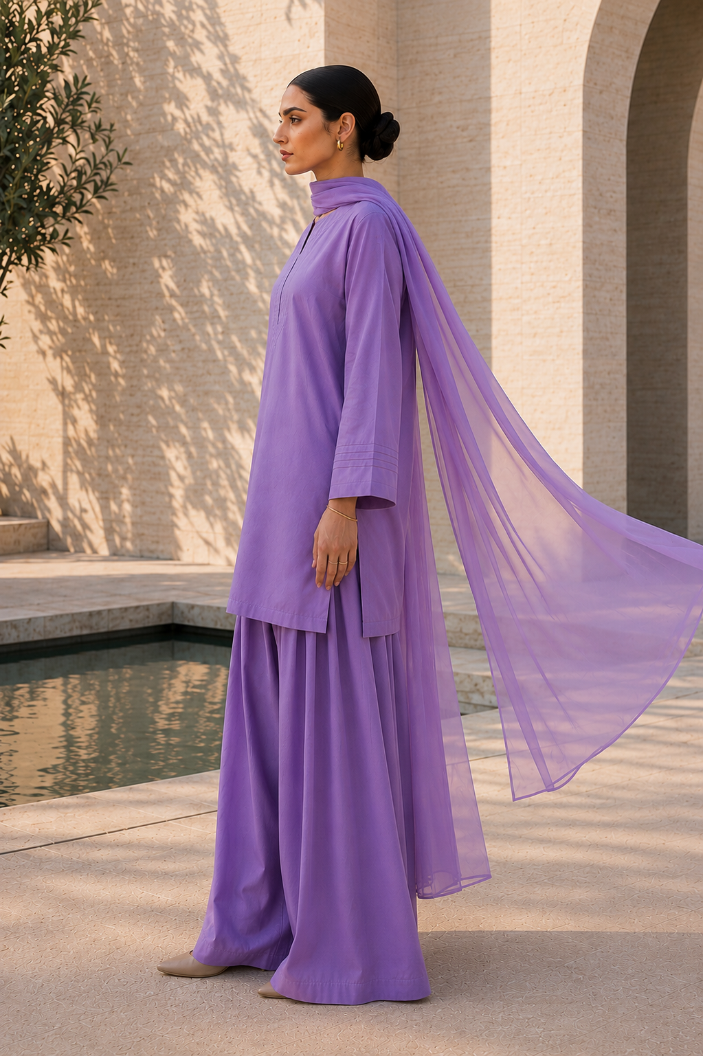 Elegant Women –Deep Mauve Mist 2PC Premium Cotton Set (RTW | Summer Drop 06)