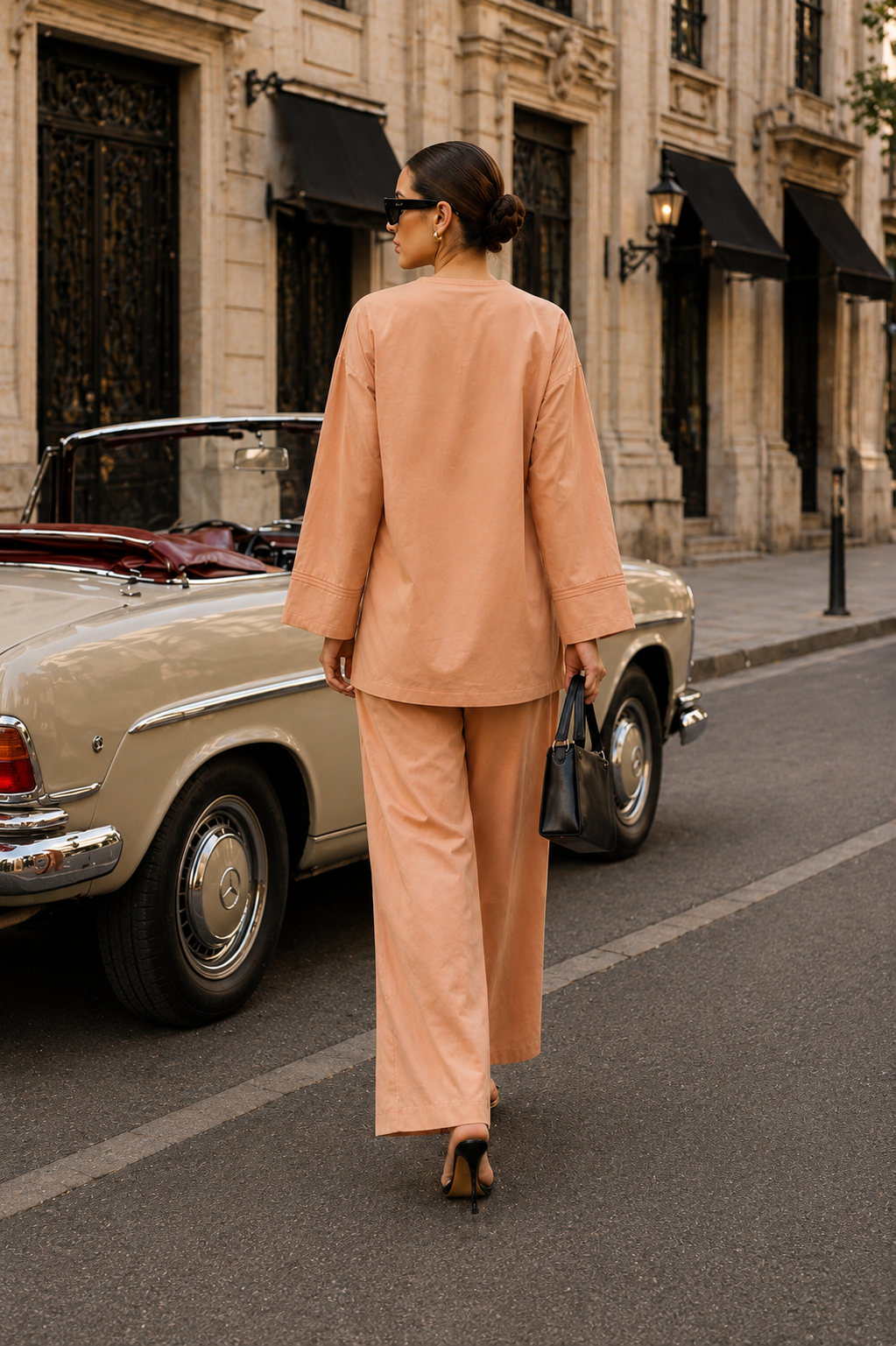 Atelier Ease – Relaxed Premium Cotton Co-Ord Set (RTW | Summer Drop 06)– Sunset Apricot