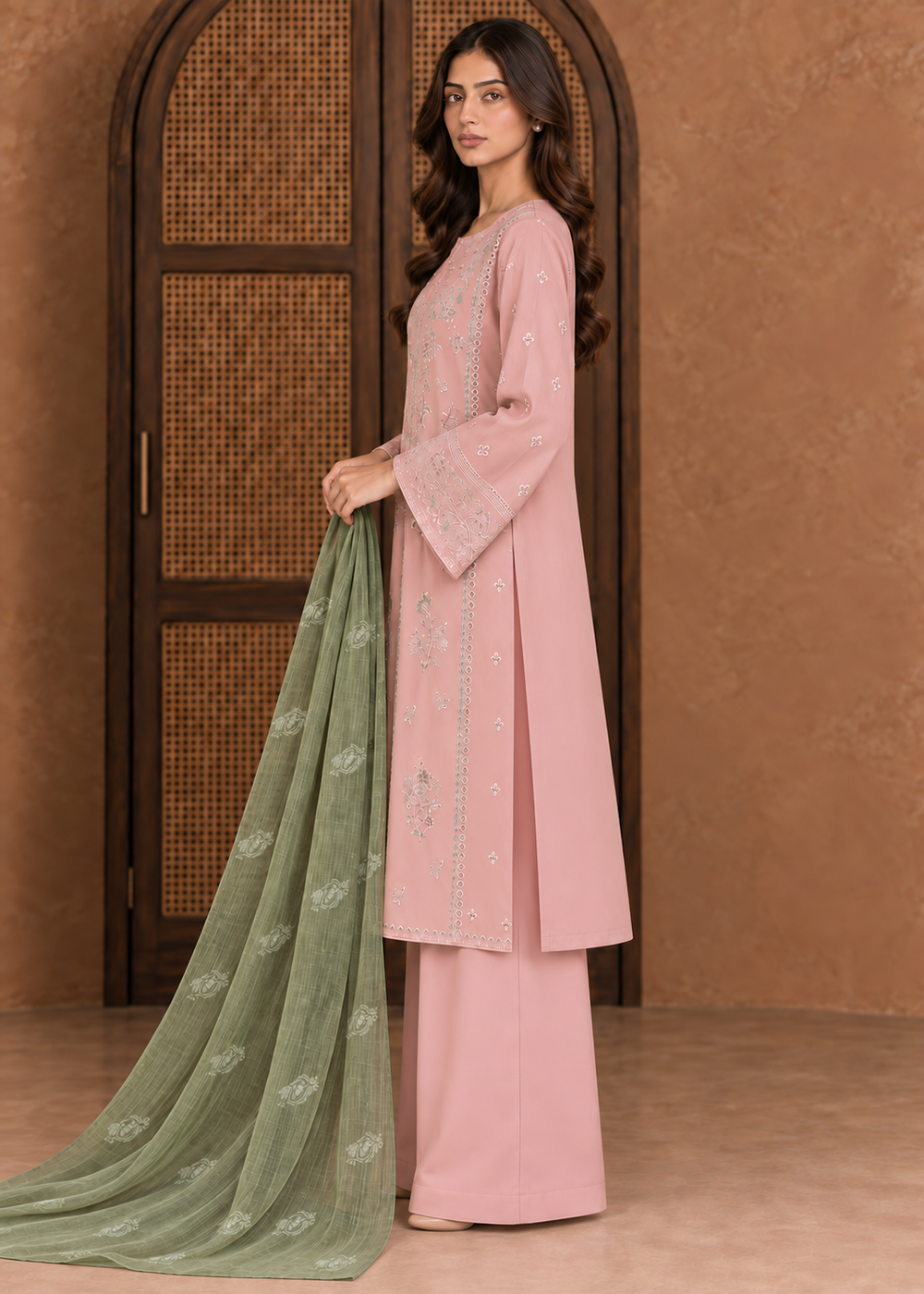 Side view of Roselle ready to wear suit
