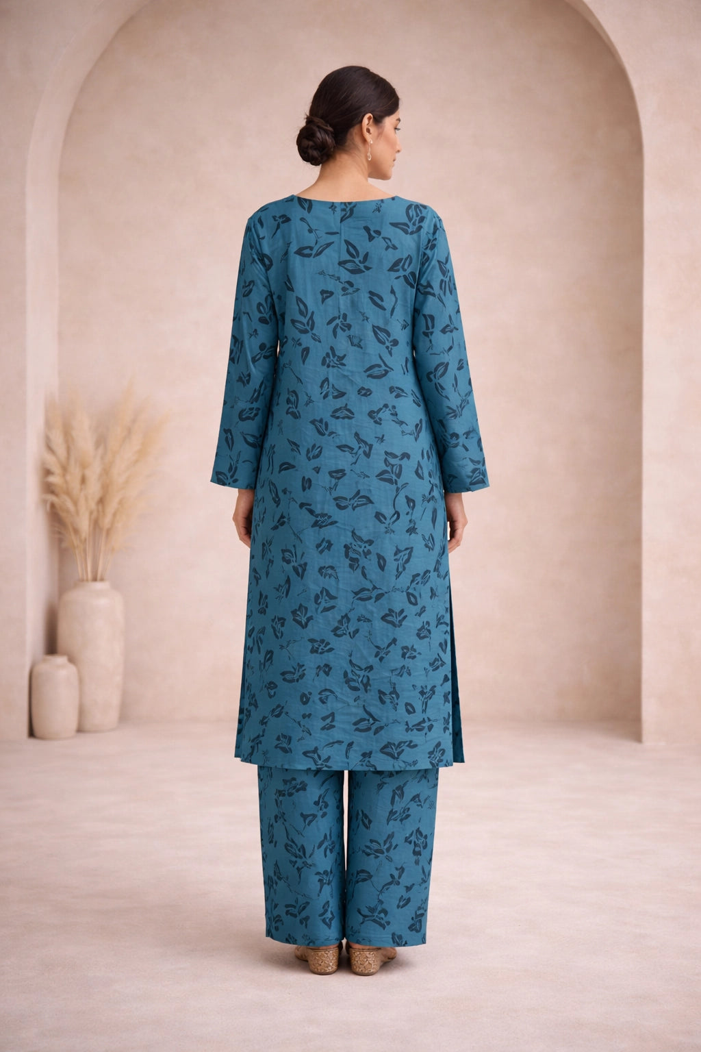 Dusty Teal Lawn Suit – Iris Bloom - Summer Edit '26