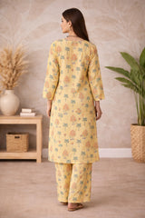 Butter Yellow Floral Lawn Suit – Iris Bloom - Summer Edit '26
