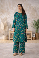 Emerald Floral Lawn Suit – Iris Bloom- Summer Edit '26