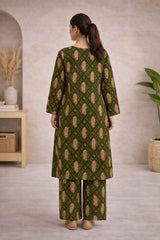 Mehndi Green Printed Lawn Suit – Rang-e-Noor - Summer Edit '26