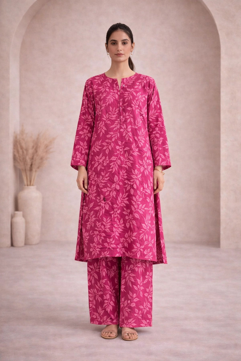 Candy Pink Floral Lawn Suit – Rang-e-Noor- Summer Edit '26