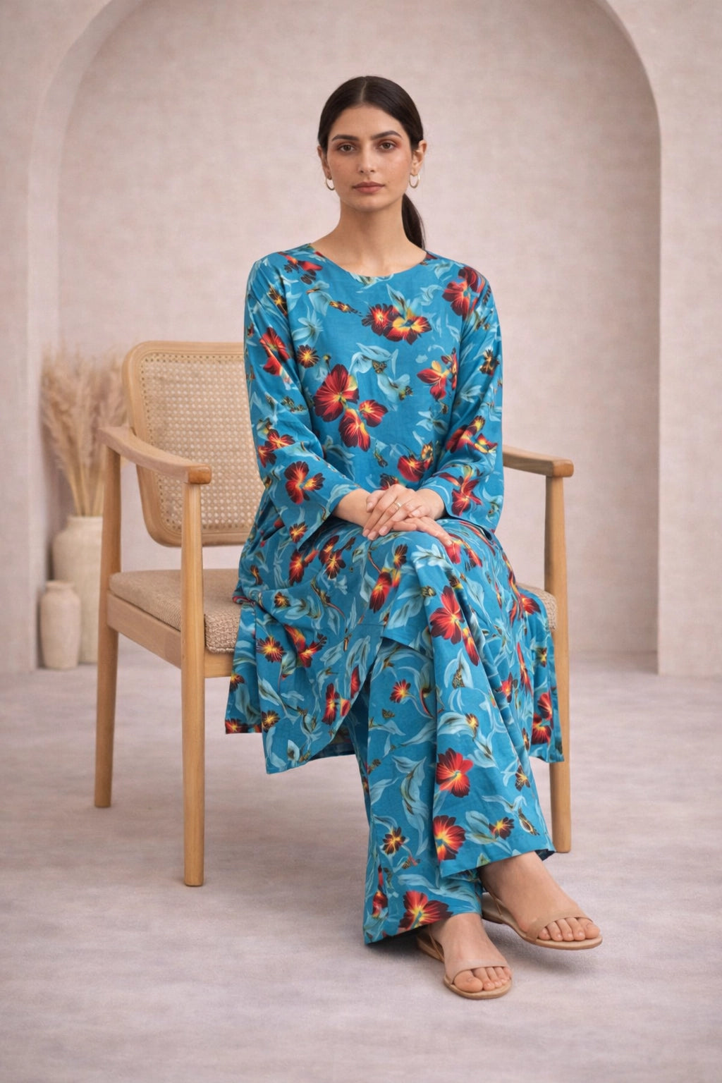 Teal Printed Lawn Suit –Rang-e-Noor-Summer Edit '26