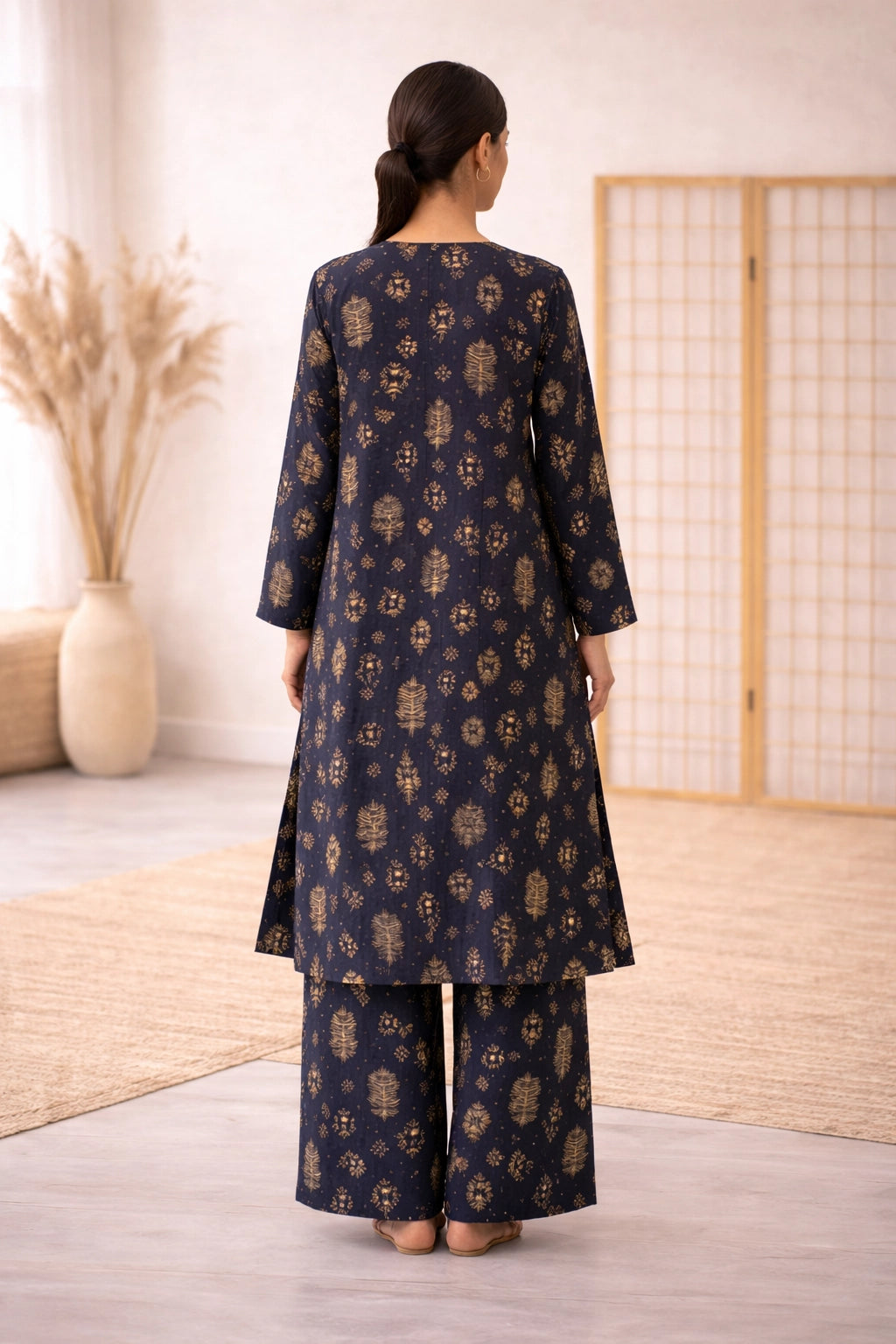 Midnight Blue Printed Lawn Suit –Rang-e-Noor-Summer Edit '26