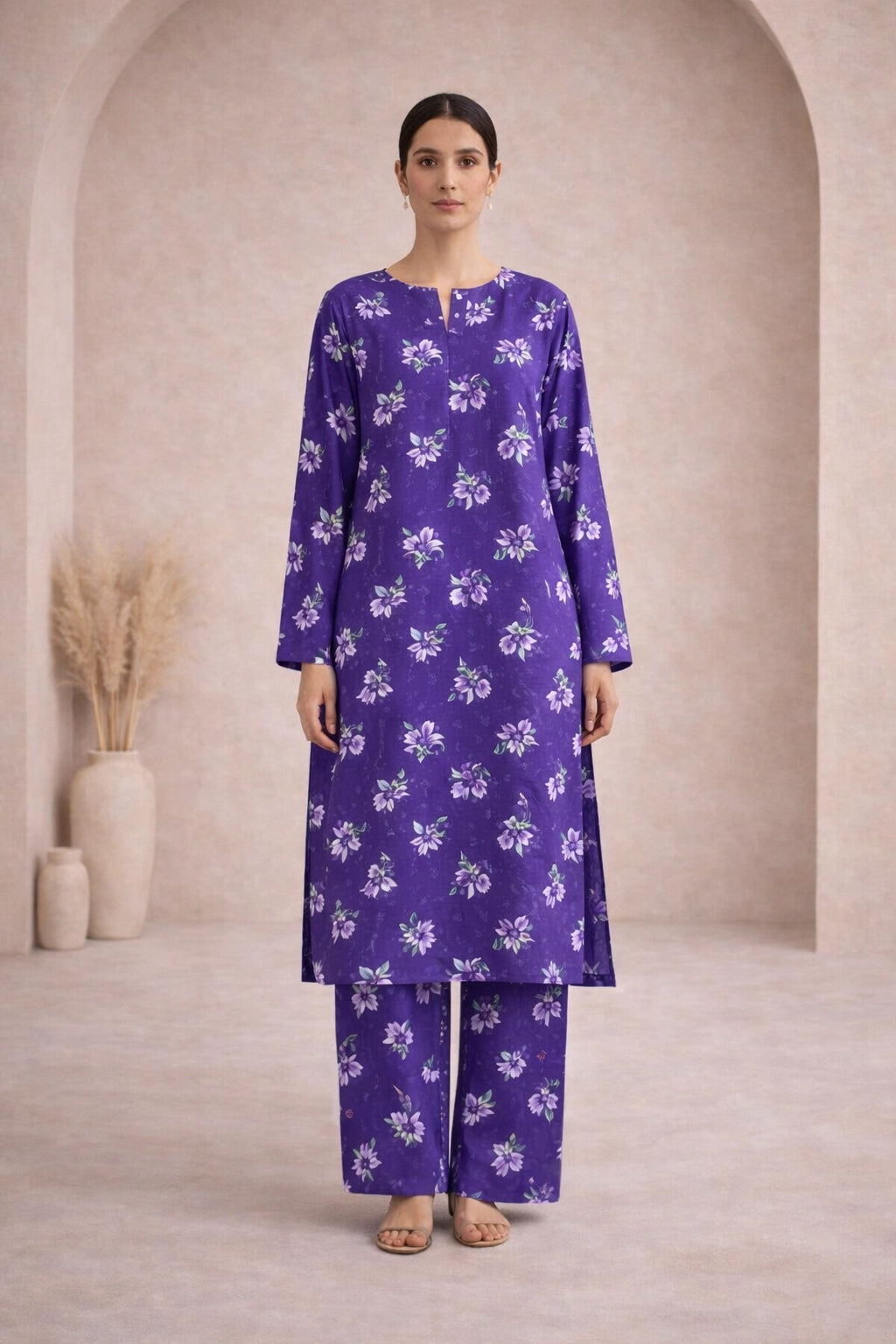 Royal Purple Printed Lawn Suit –Rang-e-Noor-Summer Edit '26