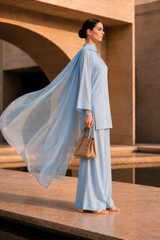 Elegant Women –Iced Sky Blue 2PC Premium Cotton Set (RTW | Summer Drop 06)