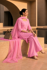 Elegant Women – Soft Bubblegum Pink 2PC Premium Cotton Set (RTW | Summer Drop 06)