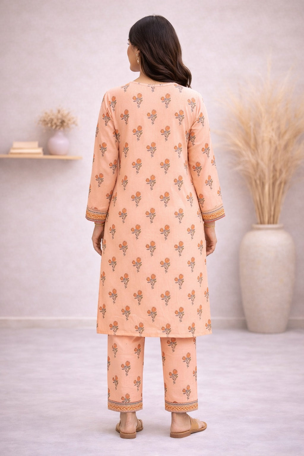 Soft Peach Wild Petals Printed Lawn Suit – Summer Edit '26