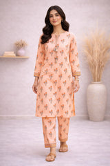 Soft Peach Wild Petals Printed Lawn Suit – Summer Edit '26